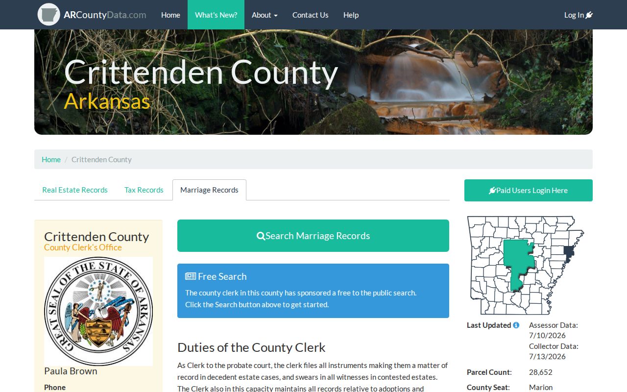 West Memphis people search ARCountyData Crittenden records page