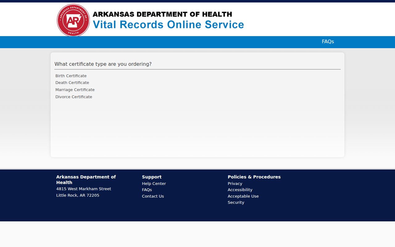 West Memphis people search Arkansas vital records selector