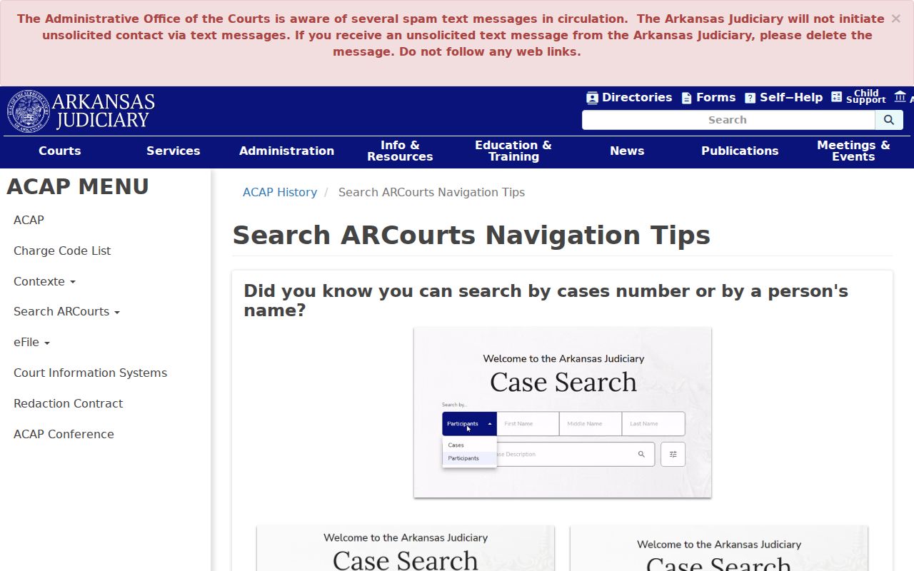 West Memphis public records Search ARCourts navigation tips